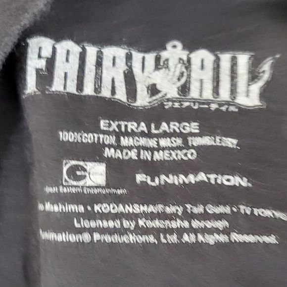 FAIRYTAIL Animation Black Graphic Tshirt Size XL - Picture 4 of 4